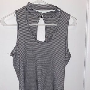 charlotte russe turtle neck stripped tank top
